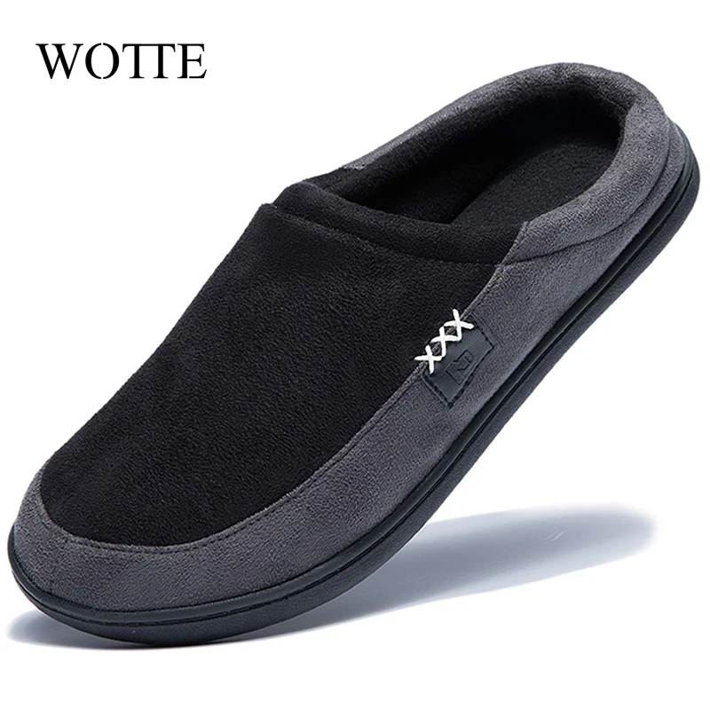 Pantofole invernali da uomo in pelliccia calda casa scarpe morbide antiscivolo uomo Comfort tacco piatto diapositive casa camera da letto interna