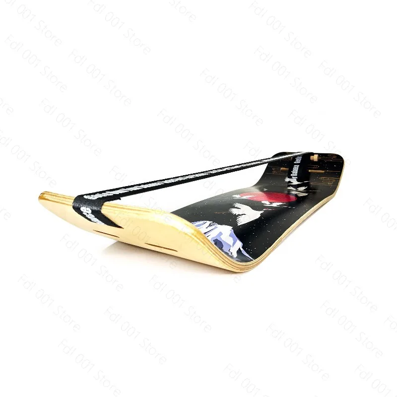 Pilates Balance Board Wooden Yoga Balance Board Double‑Warping Board for Ski Fitness Core Training Home Exercise