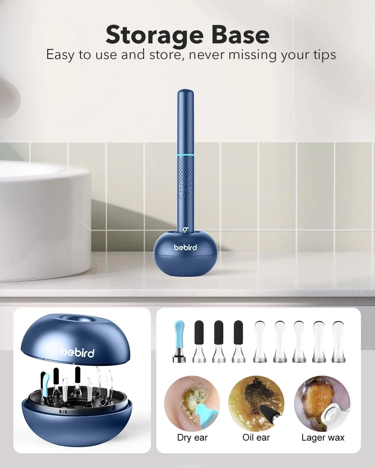 Bebird Ear Wax Removal With 6 LED Lights Ear Pick 10 Megapixels Camera Magnetic Intelligent Switch Type C Personal Care Tool