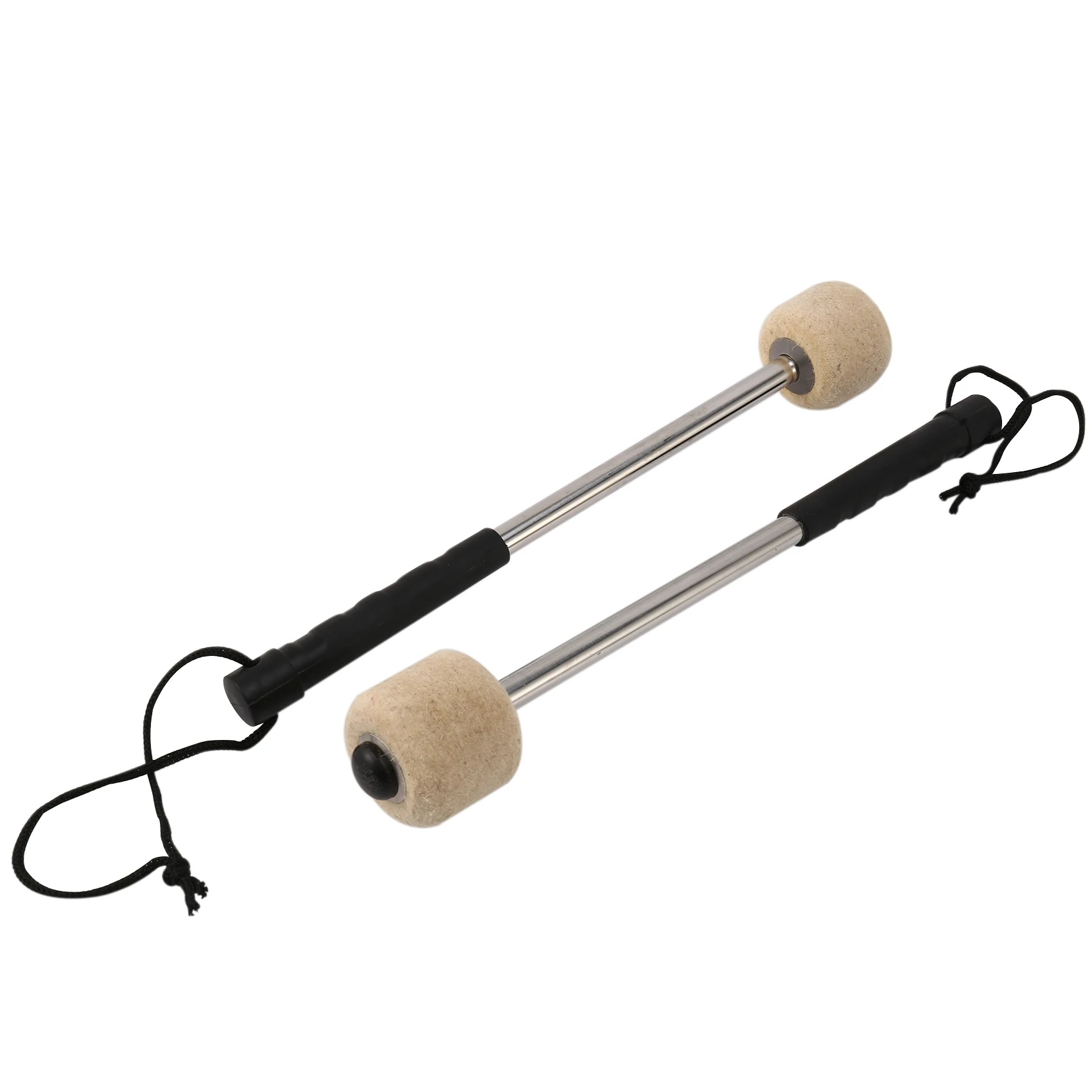 

2Pcs Bass Drum Mallet Felt Percussion Mallets Timpani Sticks with Stainless Steel Handle,White