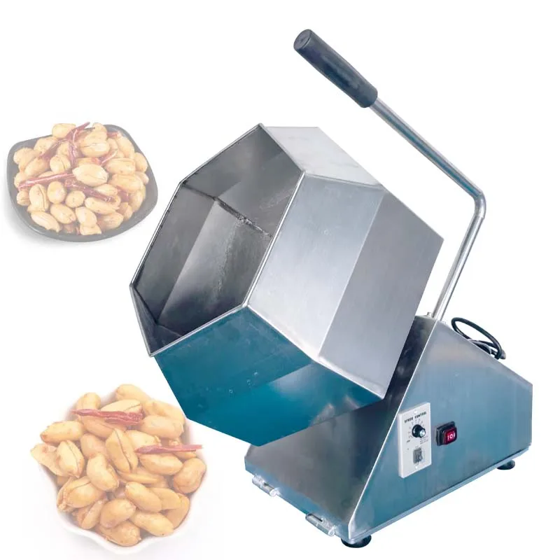 Octagonal Potato Chips Flavor Mixer Snack Food Popcorn Seasoning Coating Flavoring Machine Drum Mixing Equipment