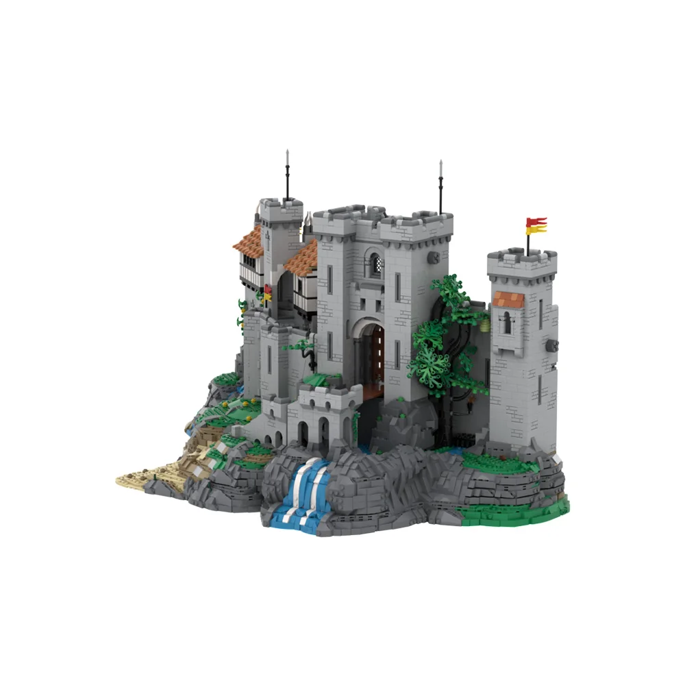 MOC Medieval Castle Lion Knightss Castle Building Blocks Model Lions Caslte Gatekeeper Tower Bricks Black Falcon Castle Toy Gift