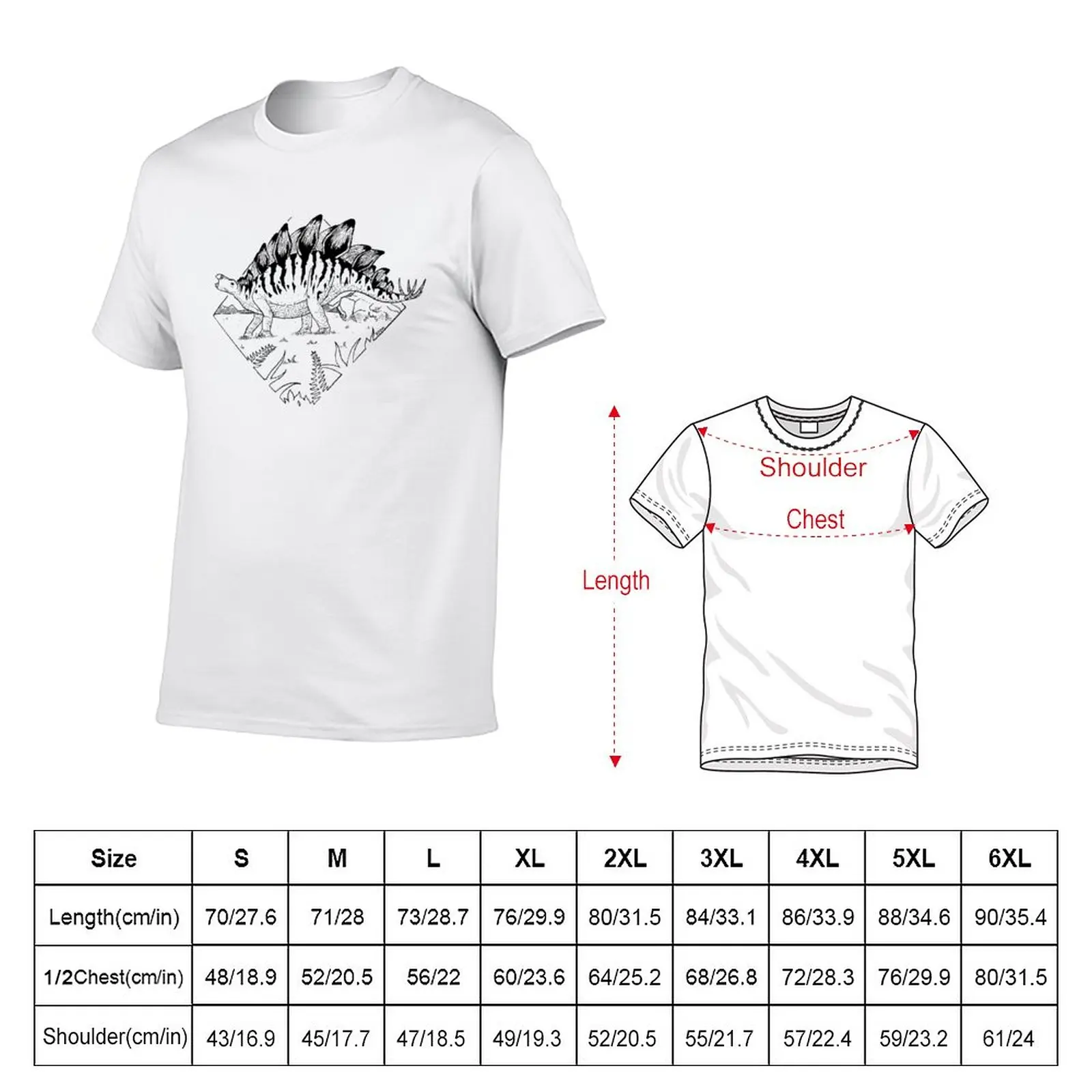 New Stegosaurus T-Shirt custom t shirt Short sleeve plain t-shirt tees mens clothes