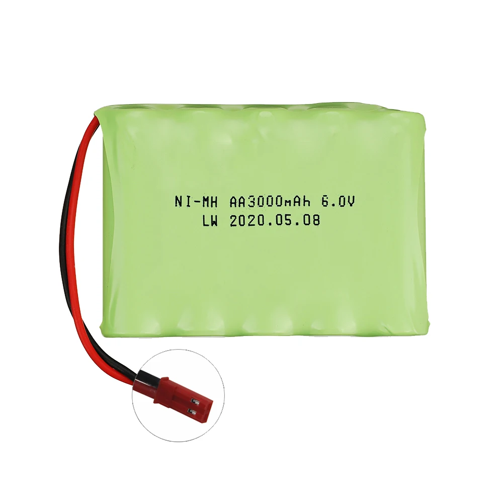 แบตเตอรี่ NiMH AA 6V 3000mAh สำหรับรถสตันท์ R/C รถบรรทุก R/C เรือ /c/R/C ของเล่นเด็กควบคุมระยะไกลแบตเตอรี่สำรองยานพาหนะ