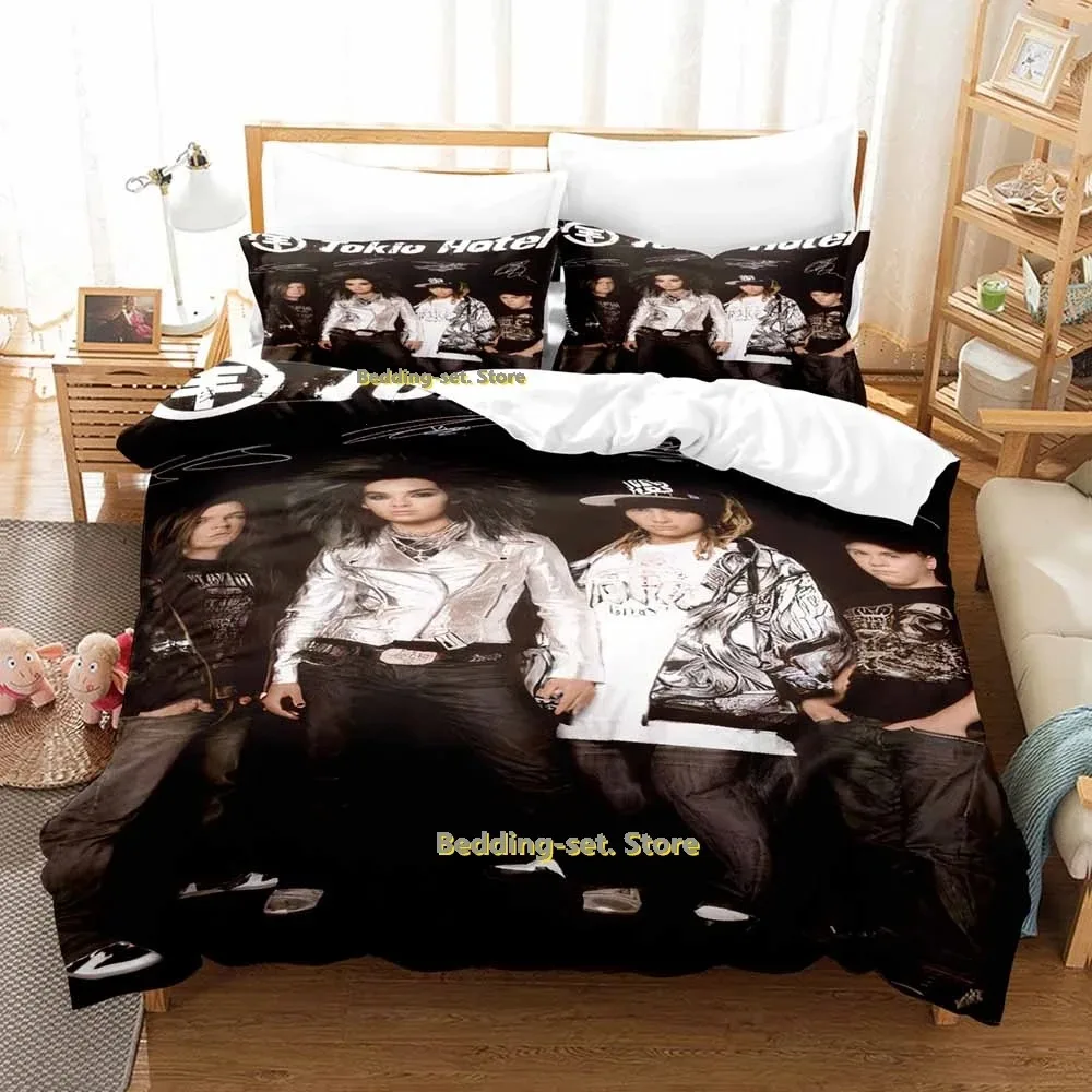 2025 Hip Hop Tokio Hotel Bedding Set Cartoon Anime three-piece set Adult Kid Bedroom Duvetcover Sets 3D Kawaii camas dormitorio