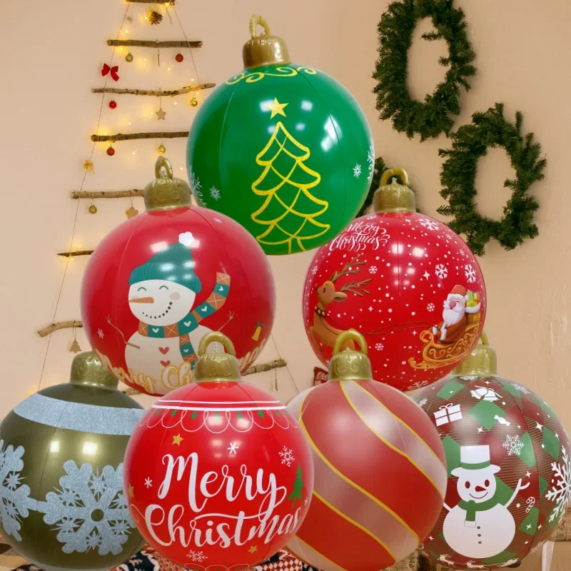 Inflatable Christmas Ball Large PVC Christmas Ornaments Outdoor Yard Home Party Decor Giant Xmas Bauble Holiday Decoration