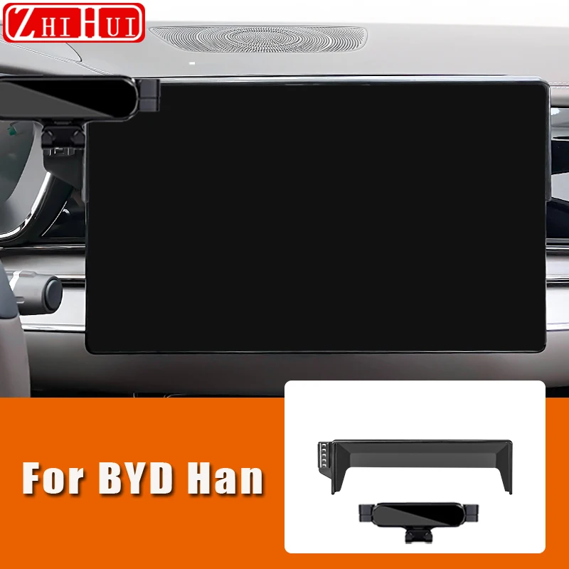 For BYD Han Car Styling Mobile Phone Holder Central Control Display Screen Mount Gravity Bracket Stand Auto Accessories