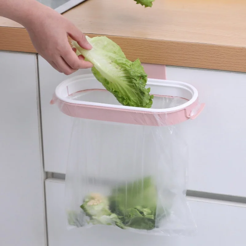 Trash Garbage Hanging Bag Hanger Durable Rubbish Holder Kitchen Support Cabinet Stand Trash Rack Storage Hanger Organizer