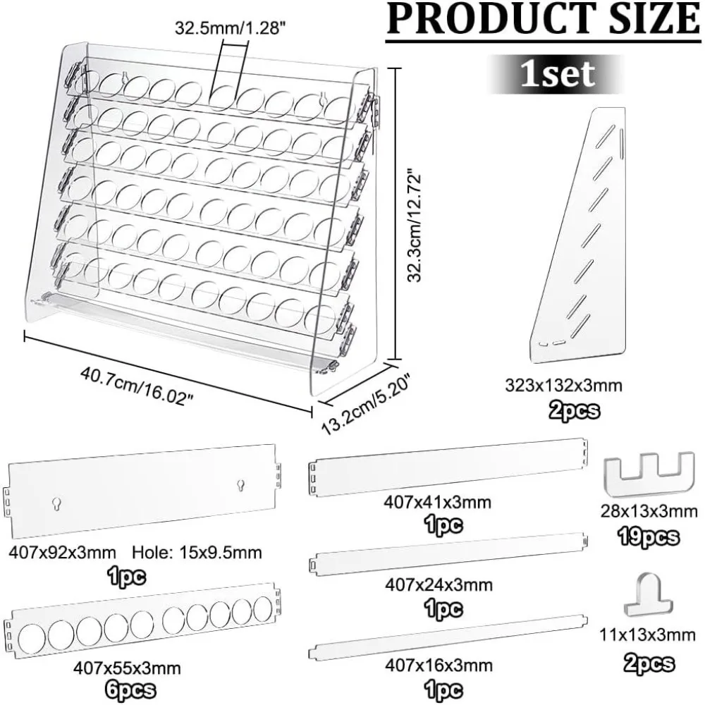 Paint Rack Organizer 60 Holes Storage Stand With 6 Tier Stands Display Craft Holder Risers for Miniature Paints Hole: 1.27 Inch