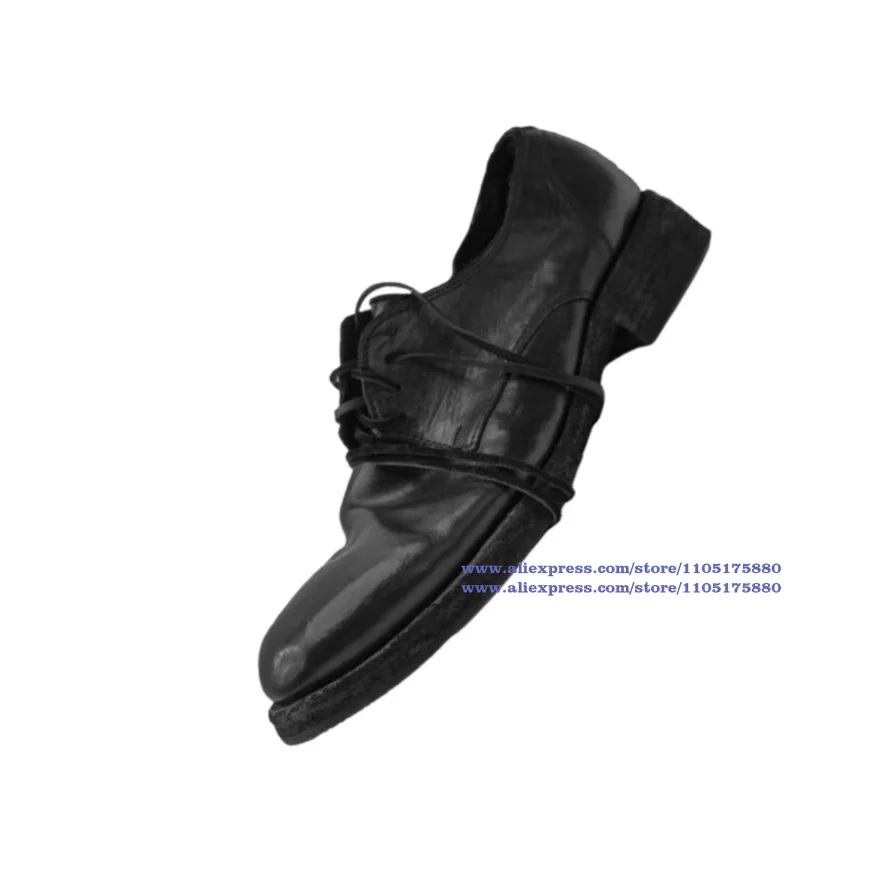 أحذية ديربي جلدية سوداء للرجال جلد البقر الدانتيل يصل أحذية من الجلد الرسمي العصرية اليدوية الفاخرة مصمم جديد في أحذية رجالية