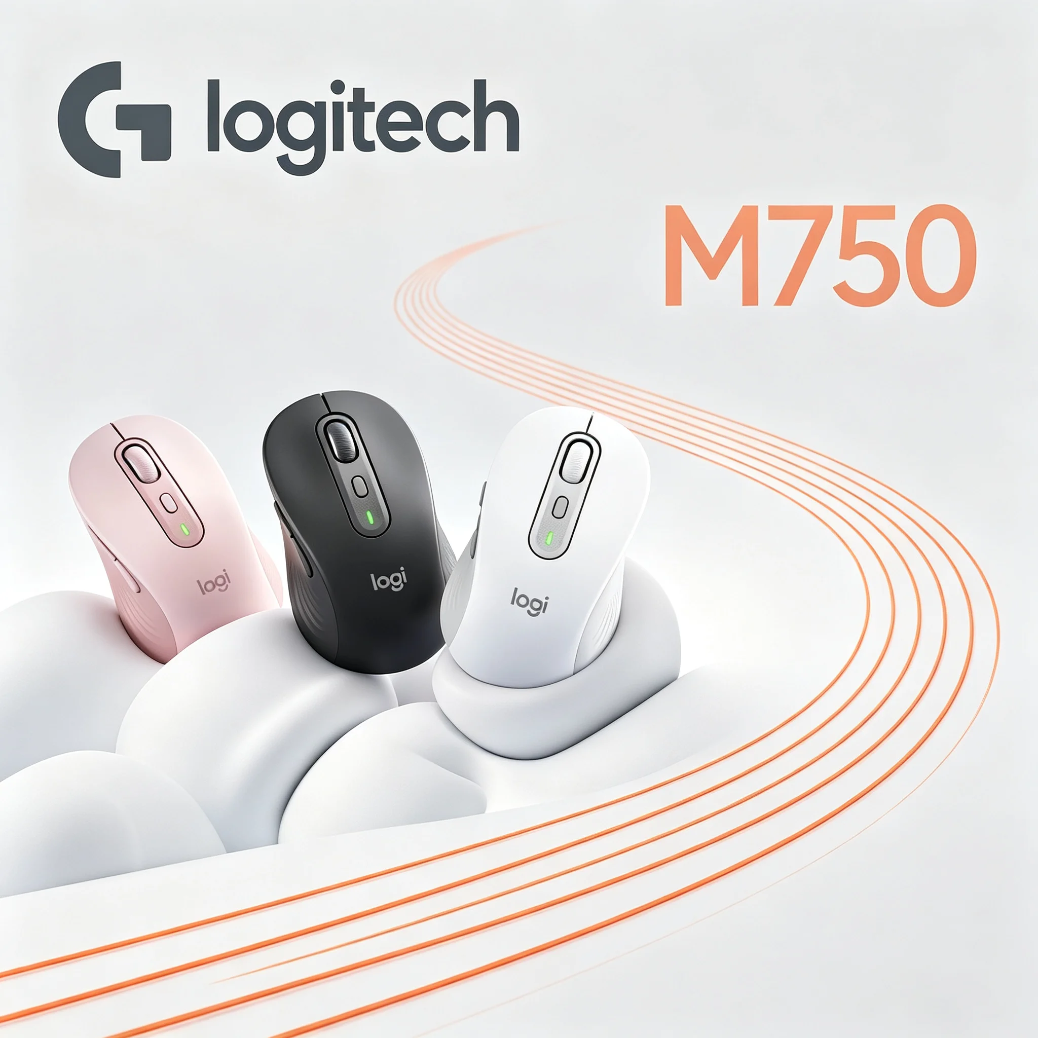 Contoured Hand‑Friendly Logitech M750 Signature Plus Mice,Bluetooth & Logi‑Bolt Dual Link,6‑Button Tunable DPI For Daily Work Co