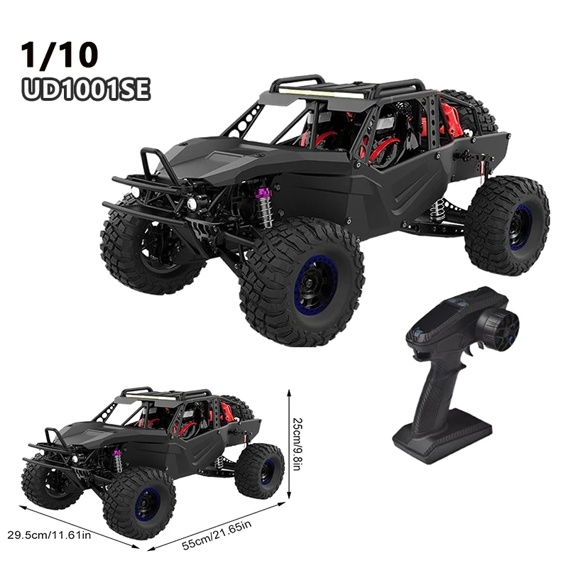 

RC Car 1/10 UD1001SE 2.4GHZ RS 4WD Brushless Splash Proof Motor RC Simulation All Terrain Desert Off-road Truck Model Toys