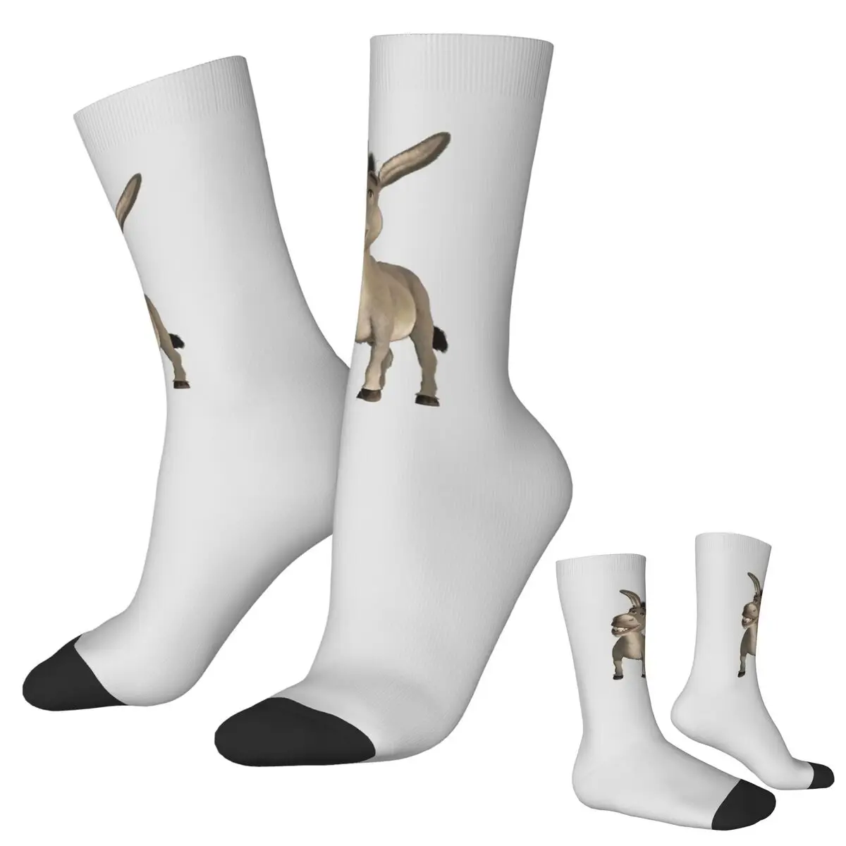 

Носки из фильма «Ослик из Шрек», впитывающие пот чулки в стиле Харадзюку, всесезонные длинные носки, аксессуары для унисекс, рождественские подарки