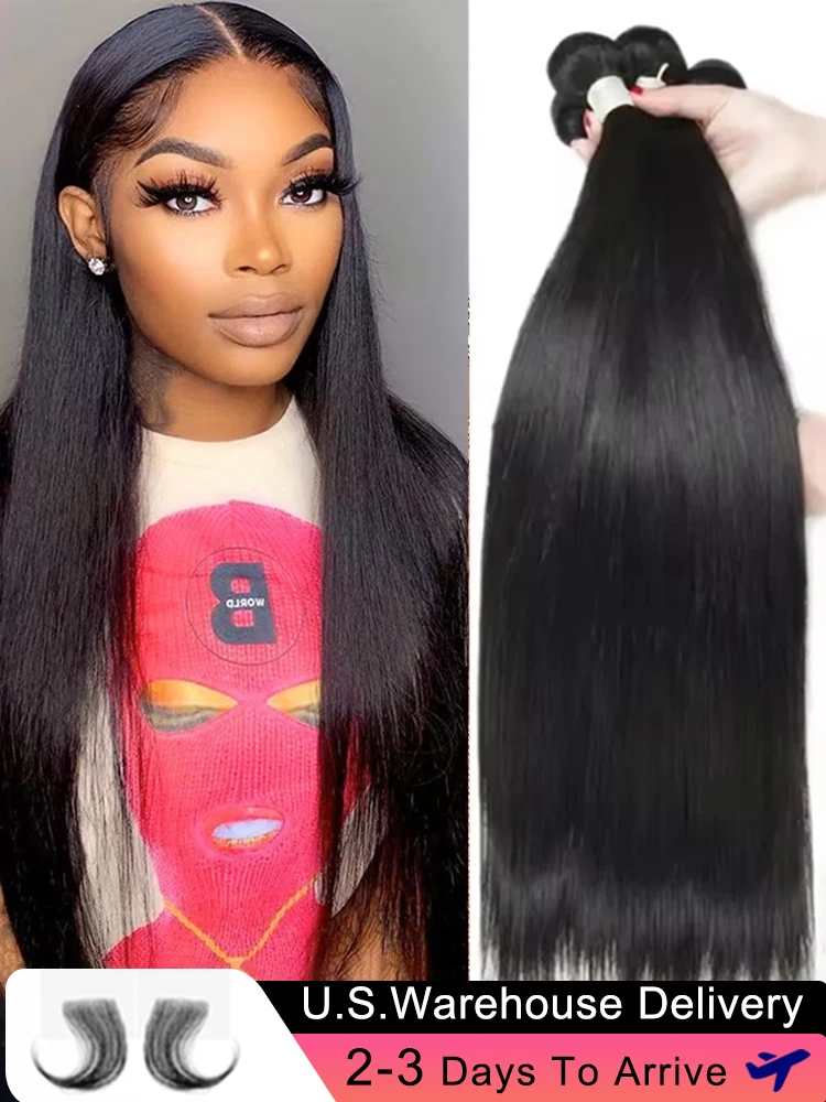 40 50 Polegada pacotes retos 100% cabelo humano 16a remy tecer virgem brasileiro 1 3 4 5 pçs não processado feixes de cabelo cru extensões