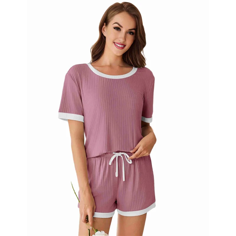 

【SEE】Comfy Summer Sets With Pockets Loose Fit Color Block Design Matching 2 Piece Sets With Drawstring Waist