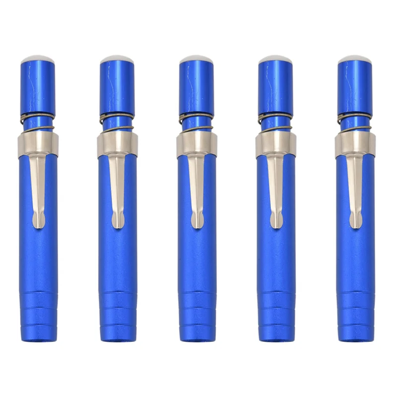 

Compact 5 Pcs Black Aluminum Alloy Chalk Keeper Holder (Blue)