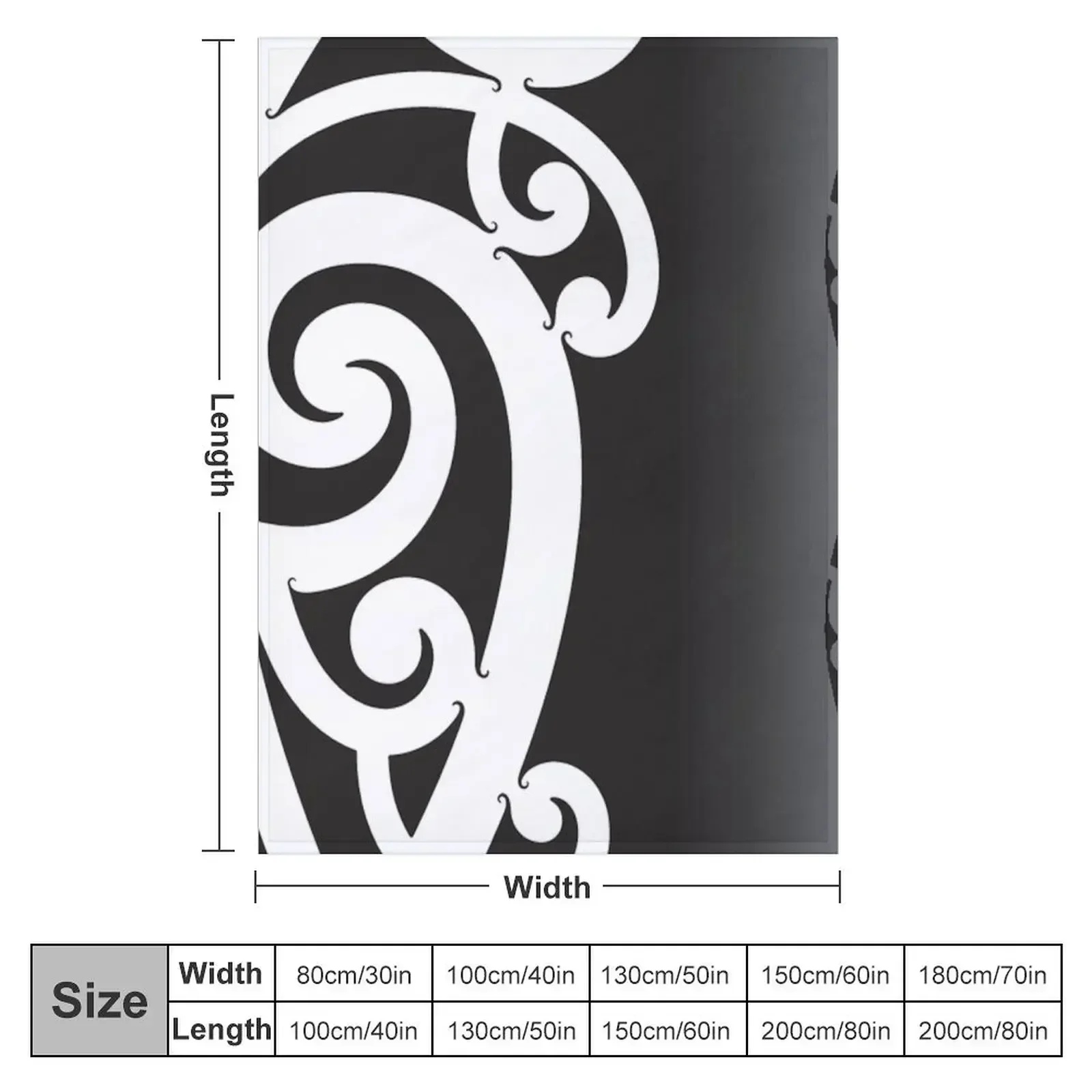 Black and White Layered Maori Koru Design Throw Blanket Soft Plaid Retros Large Picnic Blankets