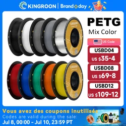 KINGROON PETG 3D Printer Filament 1.75mm 5KG 10KG Mix Color 3D Printing Material 1kg/roll petg Plastic For FDM 3dprinter