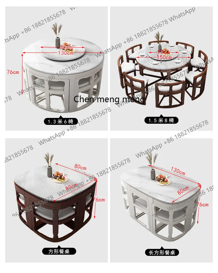 Useful Practical Turntable Round Dining Table Luxury Legs solid wood Modern Hallway Coffee Tables Office Living Room Furniture