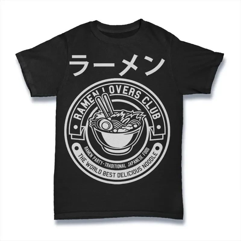 

Vintage Ramen Club Japanese Food Noodle T-Shirt 100% Cotton O-Neck Summer Short Sleeve Casual Mens T-shirt Size S-3XL