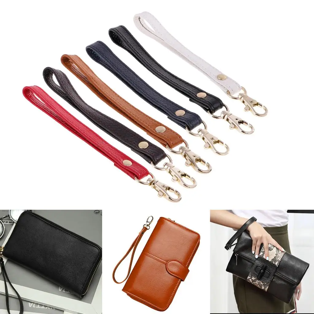 Simple Leather Wristlet Strap with Clasp Replacement for Purse Pouch Handbag New Handbags Accessory