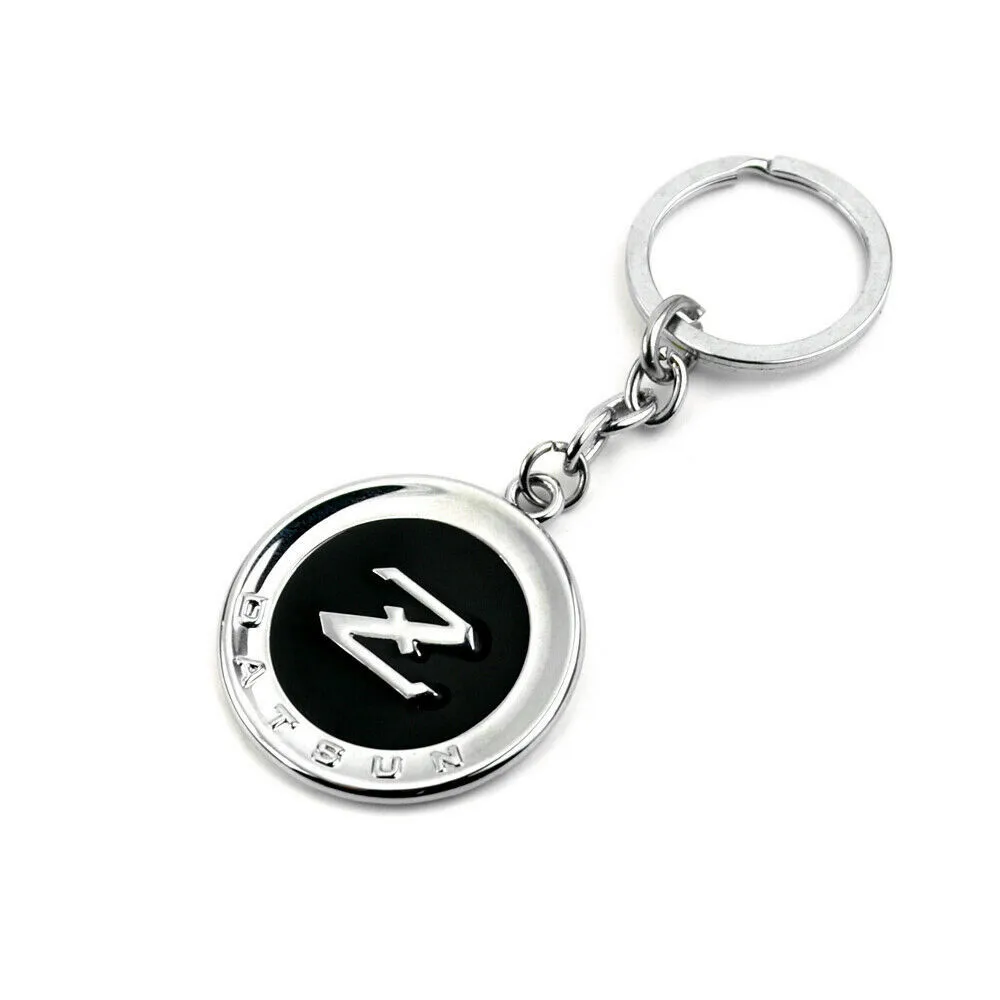 Chrome Black DATSUN Z Car Nameplate Keychain Key Chain Key Ring for Fairlady Z 370Z 350Z