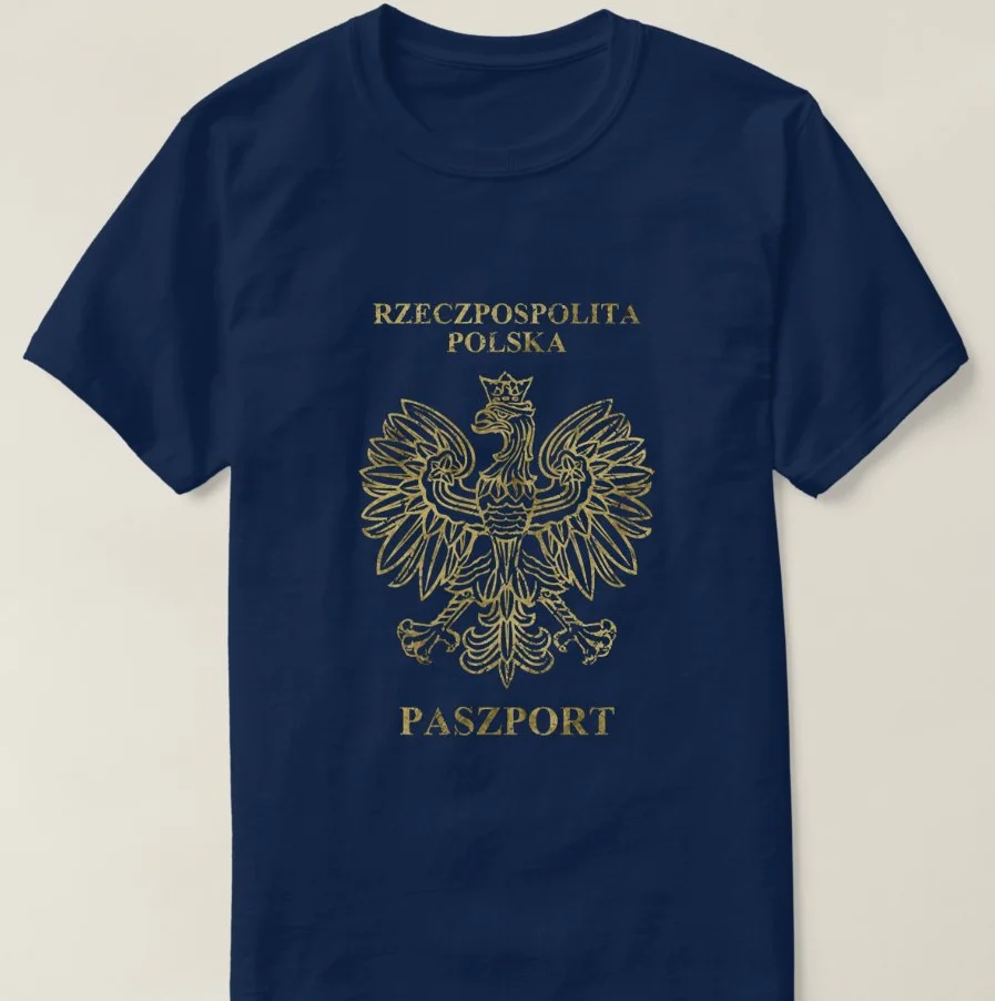 Rzeczpospolita Polska Vintage Polish Passport T Shirt New 100% Cotton Summer Short Sleeve O-Neck T-shirt Casual Mens Top