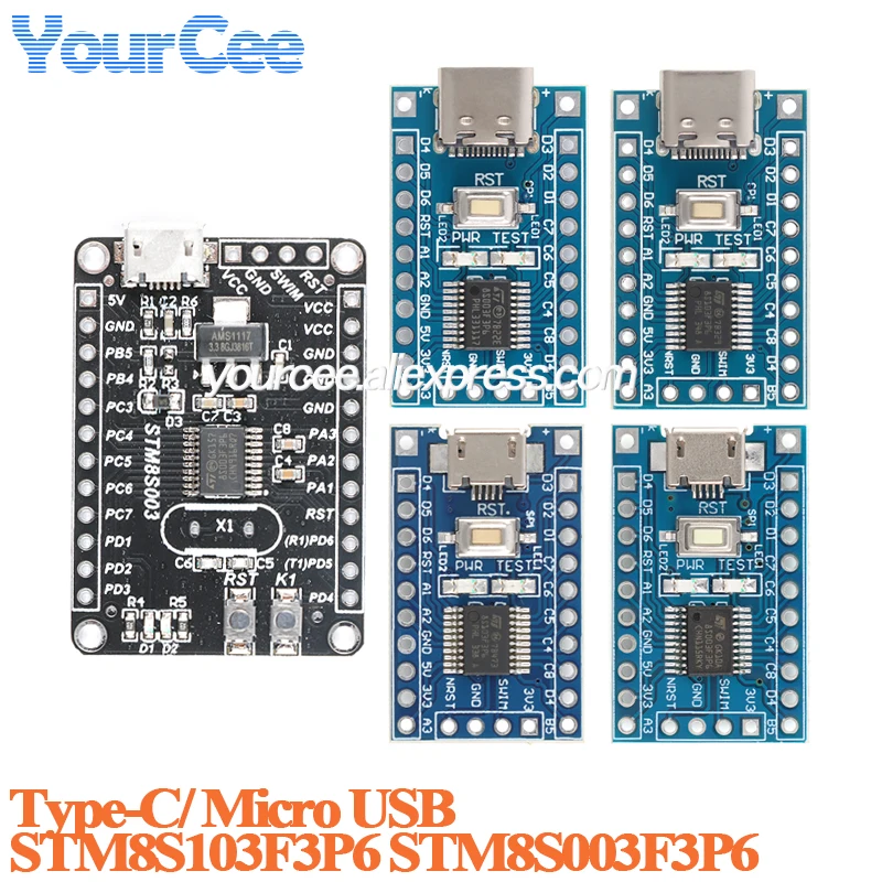 5pcs/1pc STM8S103F3P6 Mini System Development Board Module STM8S003F3P6 STM8S Single chip Minimum Core System STM8S105K4T6