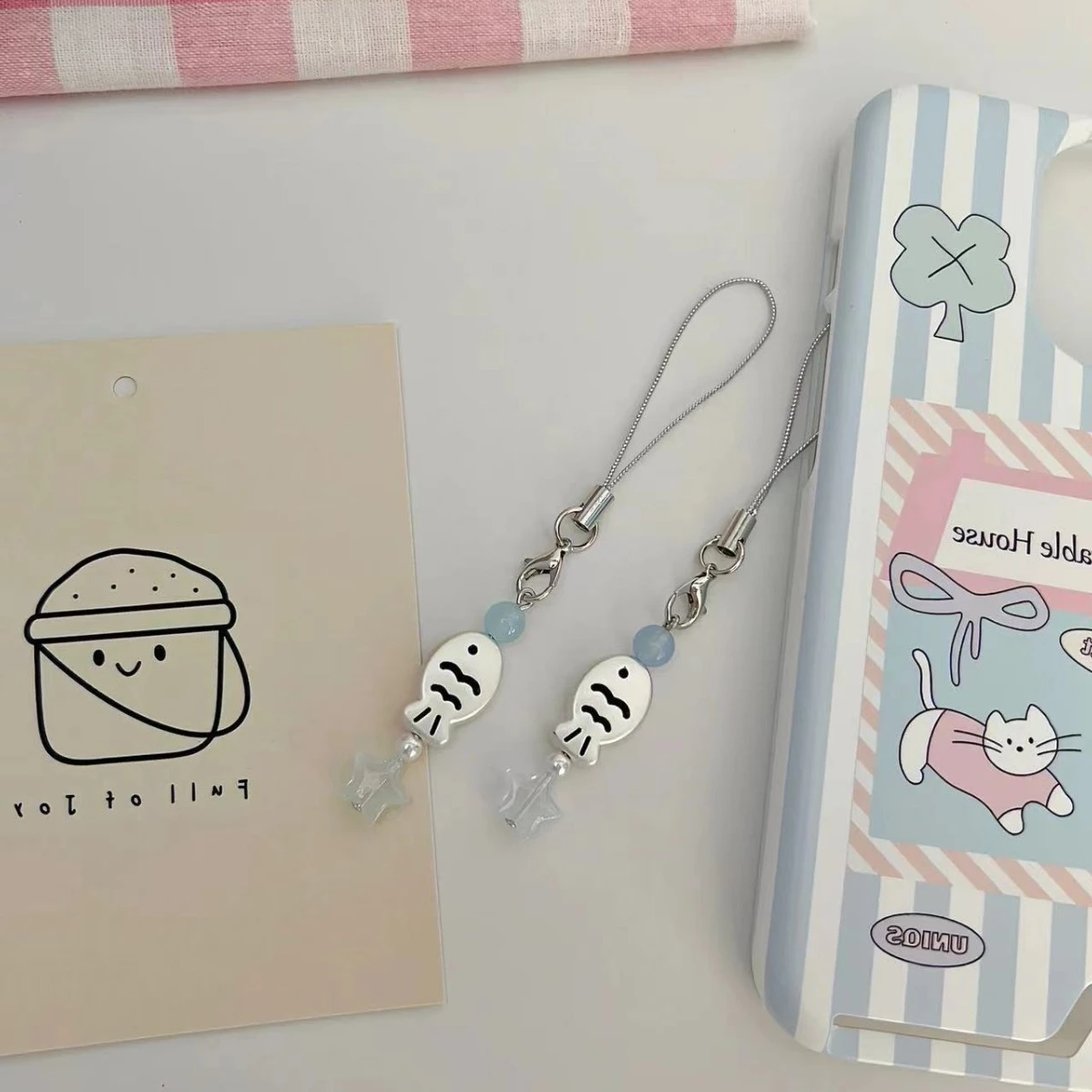موضة حزام الهاتف زوجين قلادة آيفون حافظة Kawaii الأسماك المفاتيح الحبل حبل معلق فتاة هدية ملحقات الهاتف