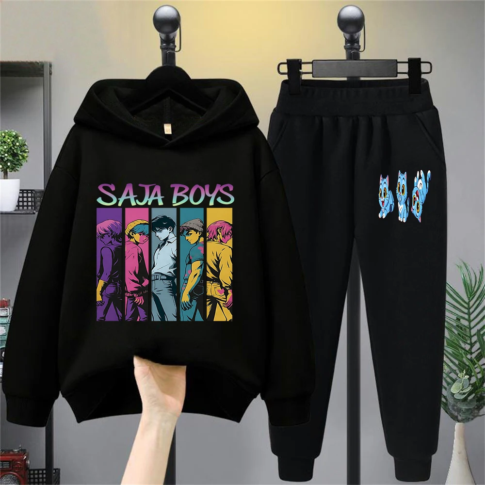 طقم سويت شيرت برسومات للأولاد من Saja - أنيمي - زي كاجوال مستوحى للأطفال، شخصية ملونة - بلوفر مطبوع