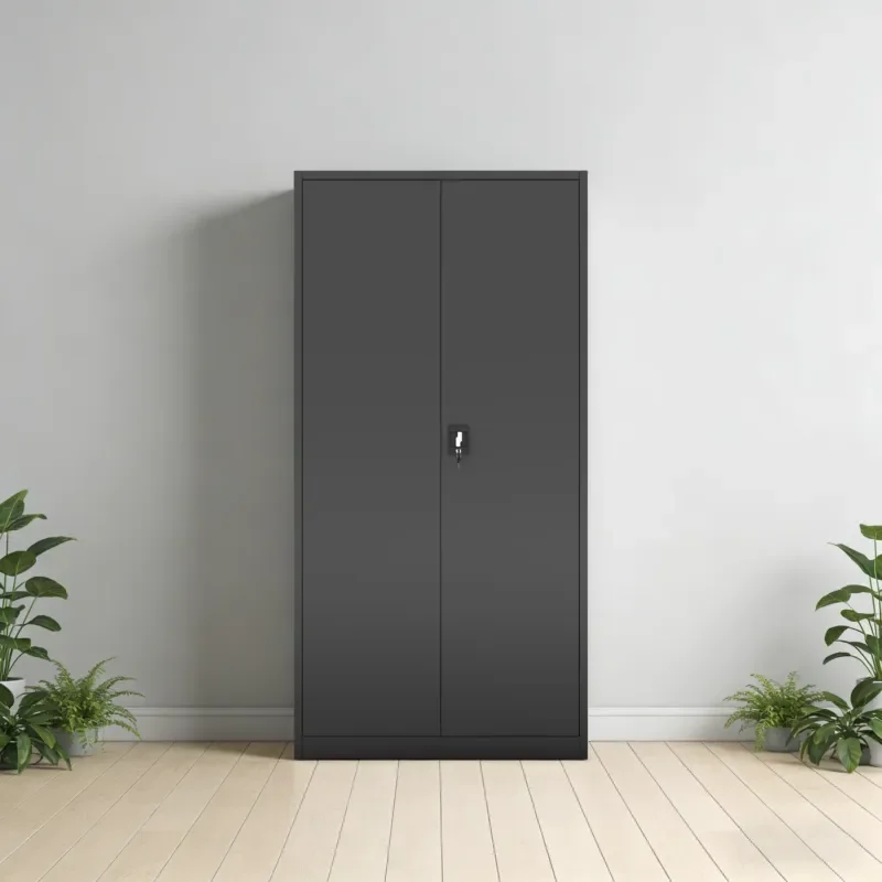 Steel Office Cabinet with Large File Storage System and 4 Tier Adjustable Shelves