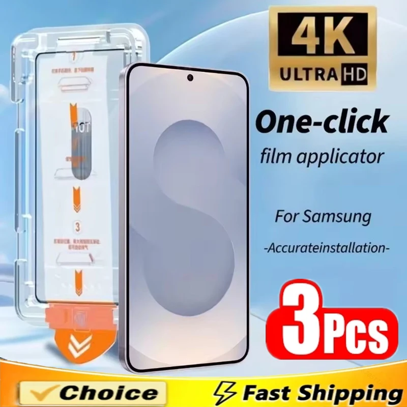 

3Pcs Oleophobic Coating Dust Free Easy Installation Screen Protector for Samsung Galaxy S25 S24 Ultra S21 S22 S23 Plus Glass