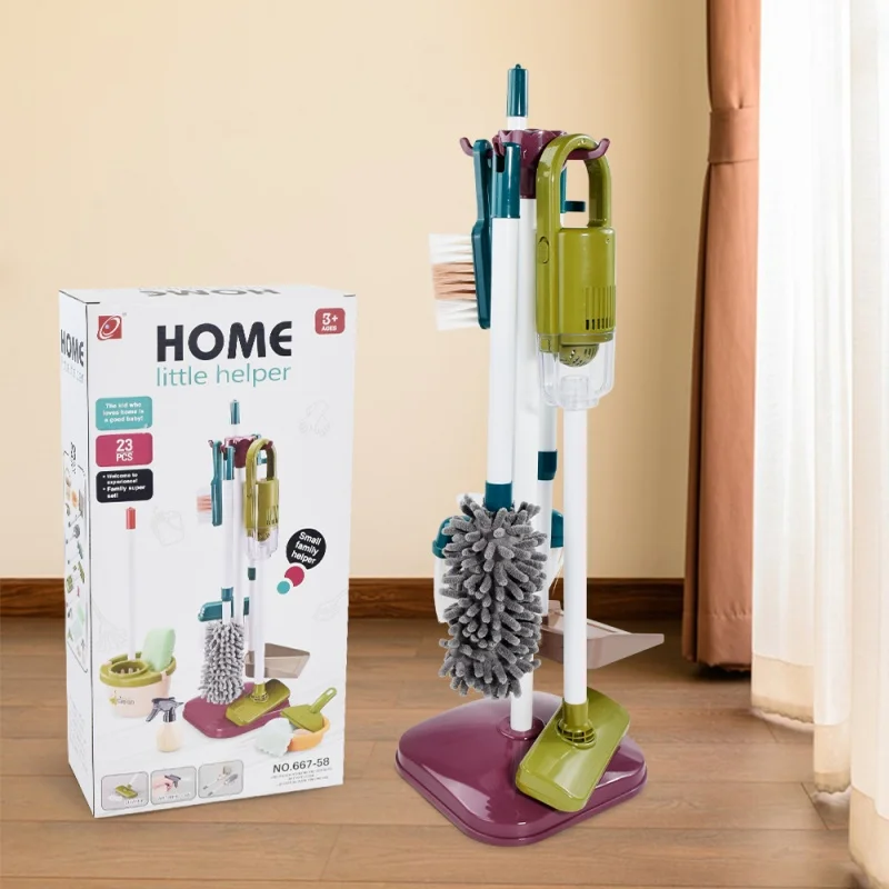 Fingir jogar conjunto de limpeza e saneamento simulação vassoura aspirador ferramenta brinquedo para meninos meninas crianças ferramenta limpeza brinquedos