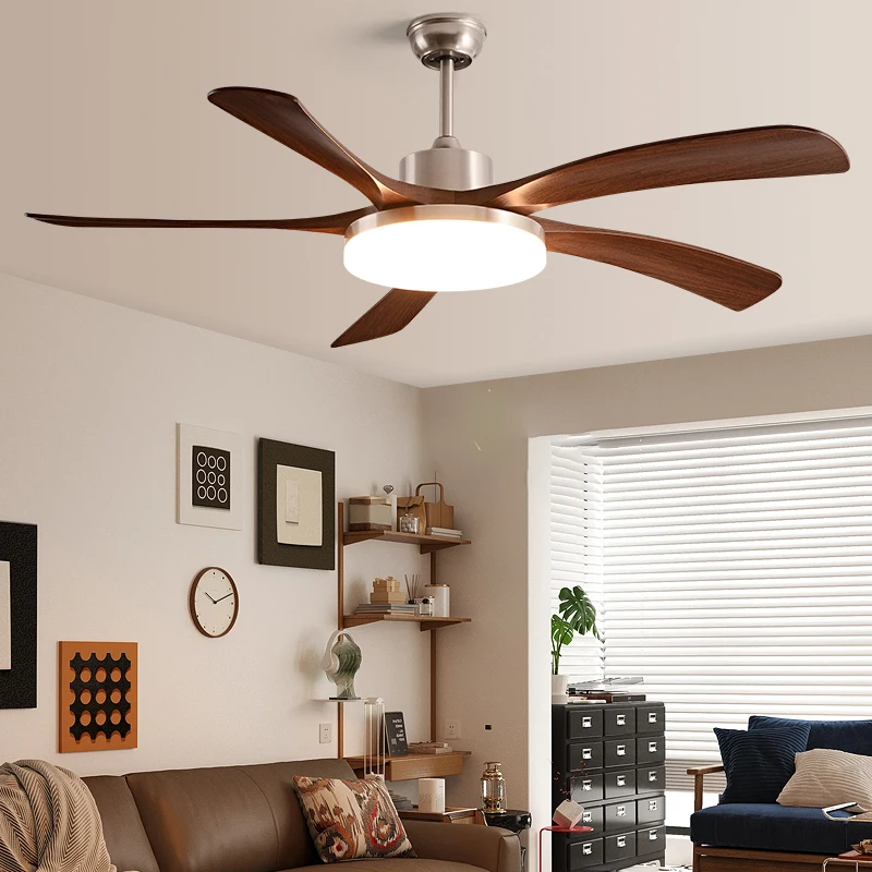 Energy Saving DC Motor Ceiling Fan 40/46 Inch 5   Wind 48W LED Lamp  Remote Control Low Noise  Light Fan For Large Space Living