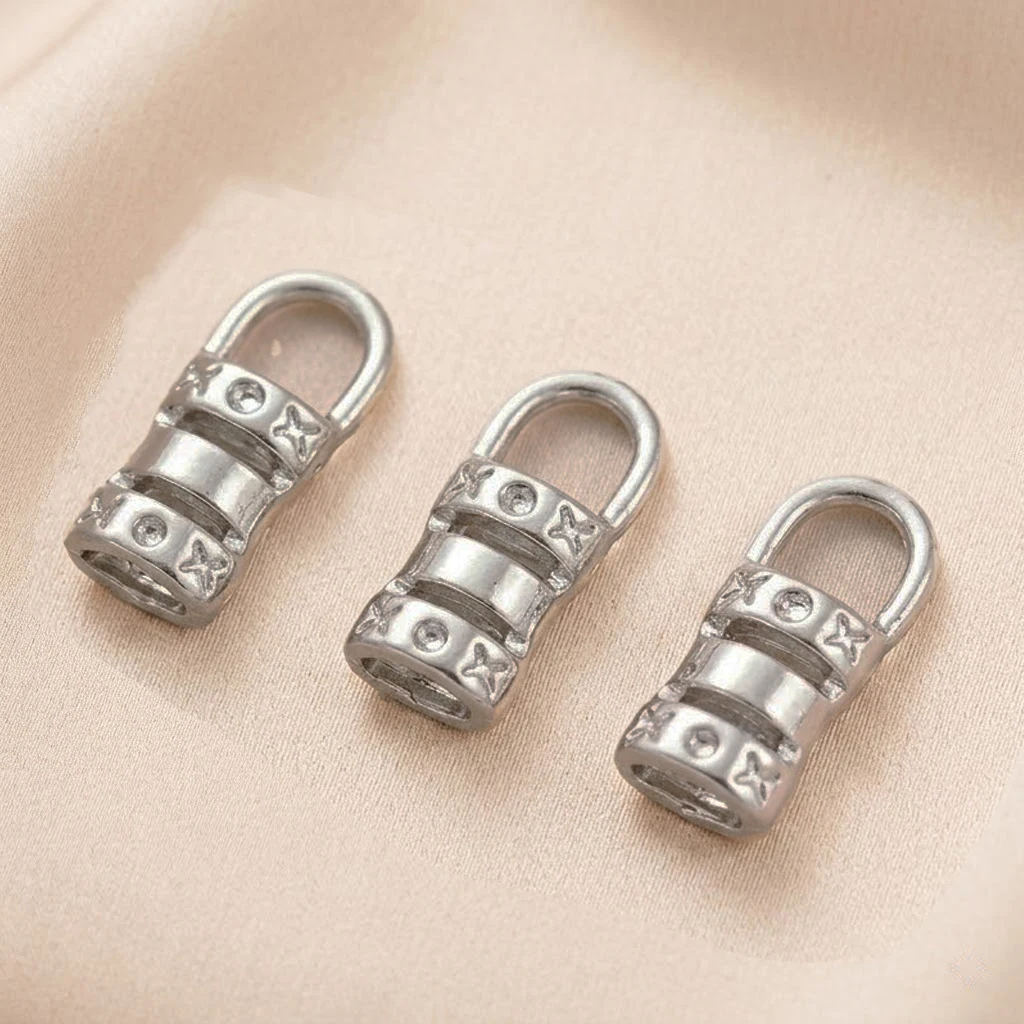 10 Stück 18K Gold Messing Quetschverschlüsse mit Schlaufe, Kordel-Endkappen, Clip für Lederkordeln und Ketten, DIY Schmuckherstellung – Detail 6