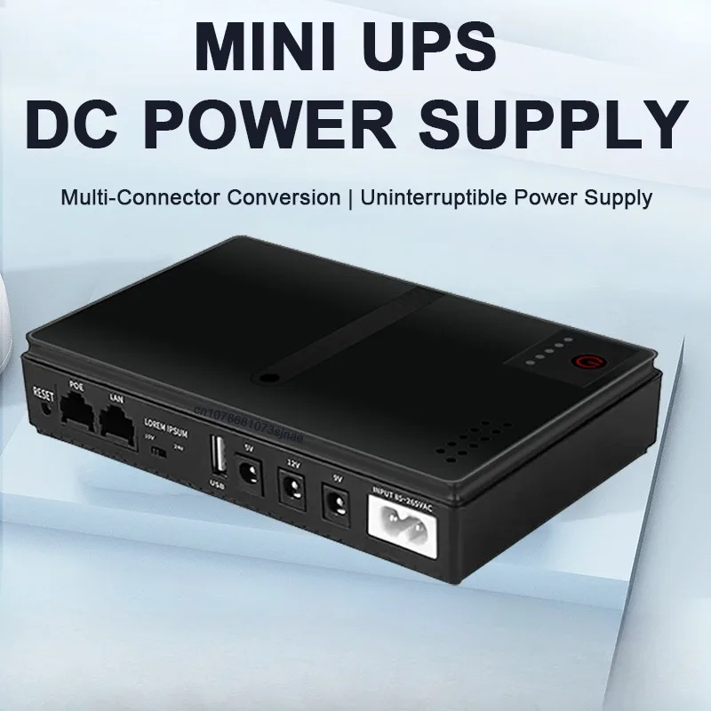 

Mini Portable EU Route UPS 18W 10400mAh 5V-24V Uninterruptible Power Supply for WiFi Router Large Capacity Standby Power Adapter