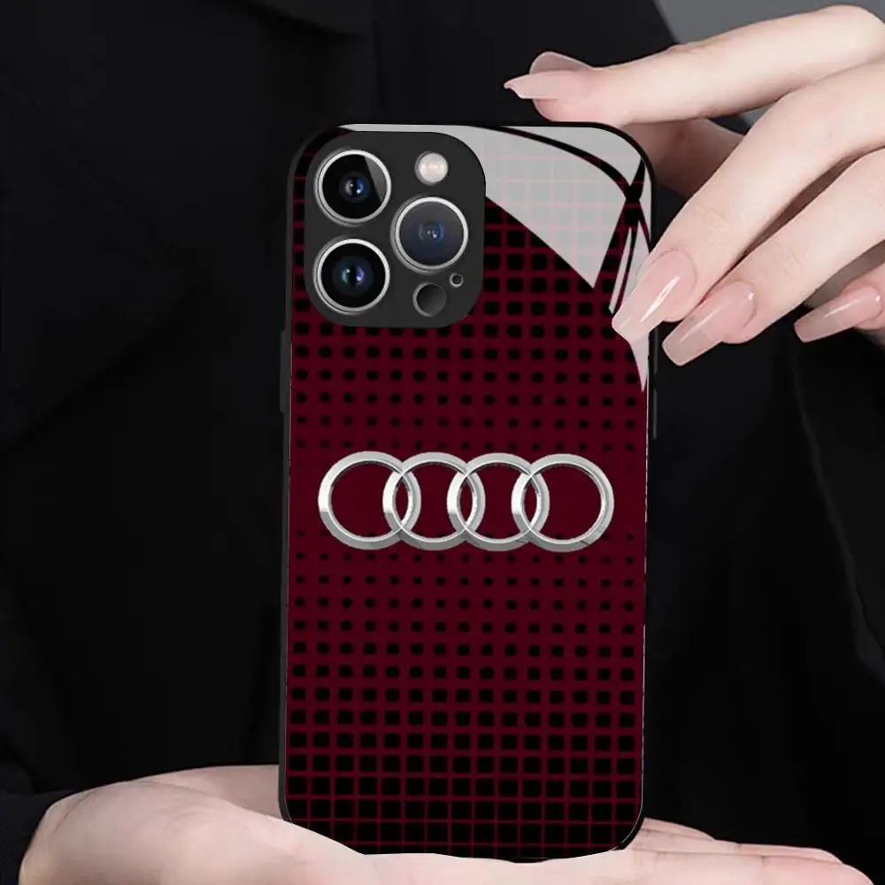 Etui na telefon Audi Sports-S do iPhone 17 16 15 14 13 12Pro Max Xr Air Plus, czarne, srebrne, twarde etui ochronne — zdjęcie produktu 6