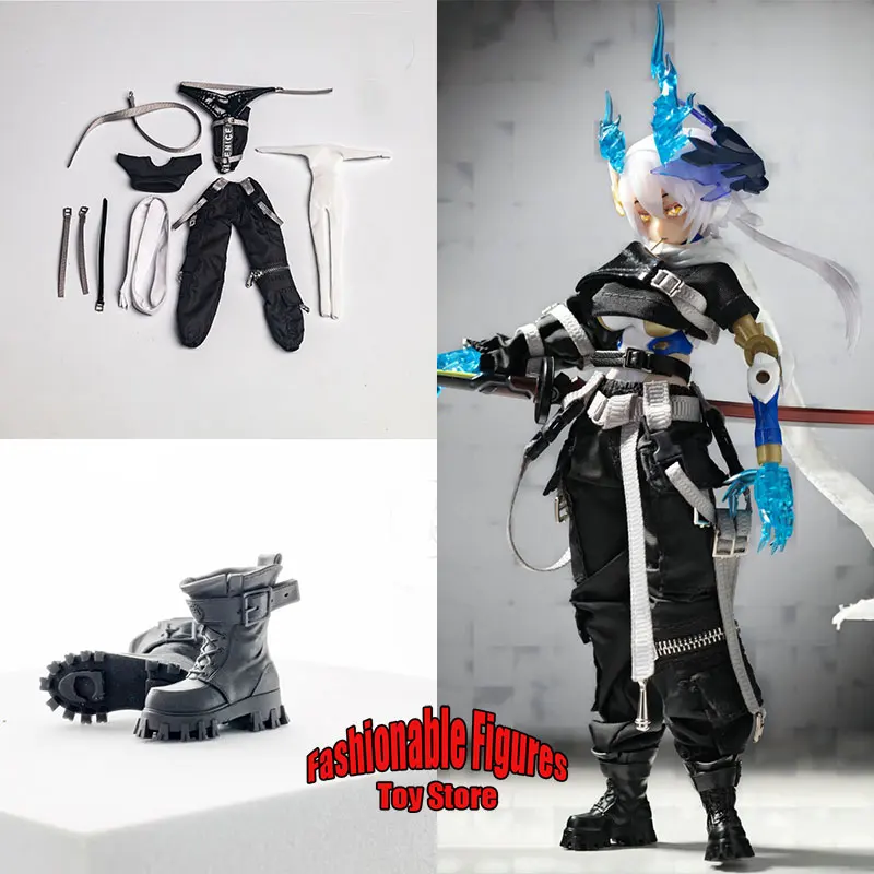 1/12 feminino soldado botas de combate workwear calças colheita topos batalha vanguard série roupas conjunto para 6 Polegada terno móvel corpo da menina