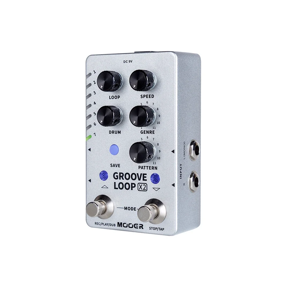 MOOER Groove Loop X2 Guitar Effects Pedal Stereo Looper Pedal With 14 Save Slots Drum Machine Pedal 121 Different Drum Pedal