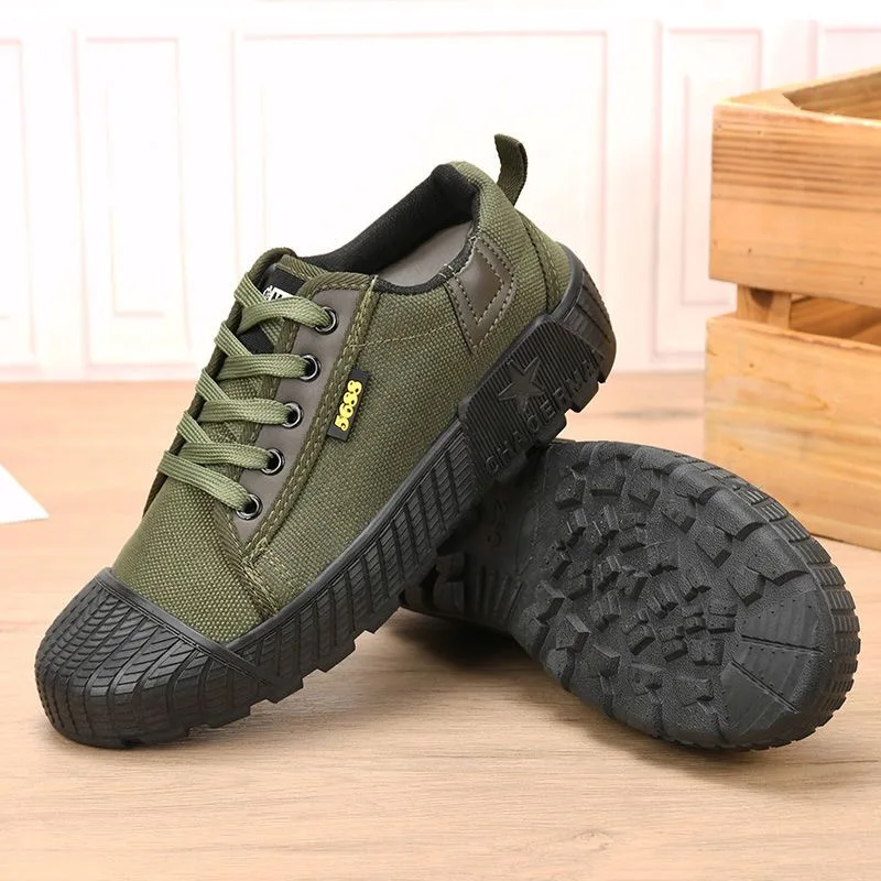 Low Cut Green Worker Canvas Shoes Rozmiar 38-45 Mężczyźni Kobiety Rolnik Trening Liberation Shoes Outdoor Labor Rubber Sole Sneakers