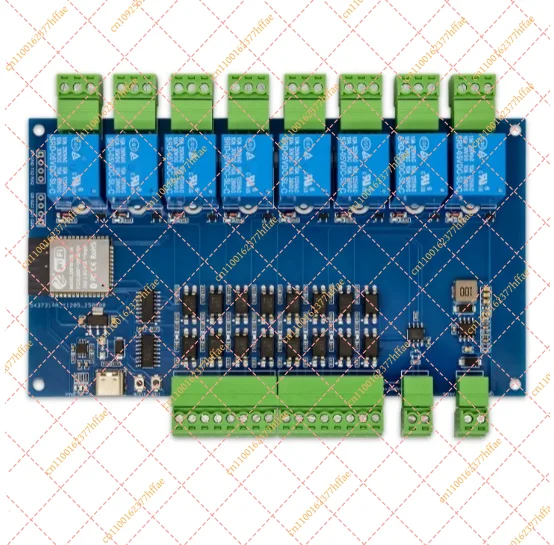 ESP32 WiFi Bluetooth Modbus Relay Module, 8-Channel Input Output RS485 Optocoupler Isolation 9-24V