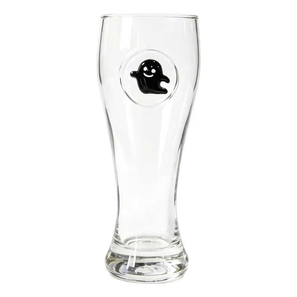 Halloween Ghost Wine Glass Cute Ghost Drinking Cup 400ml Halloween Beer Glass Set Spooky Pumpkin Ghost Black Cat Tall Glassware