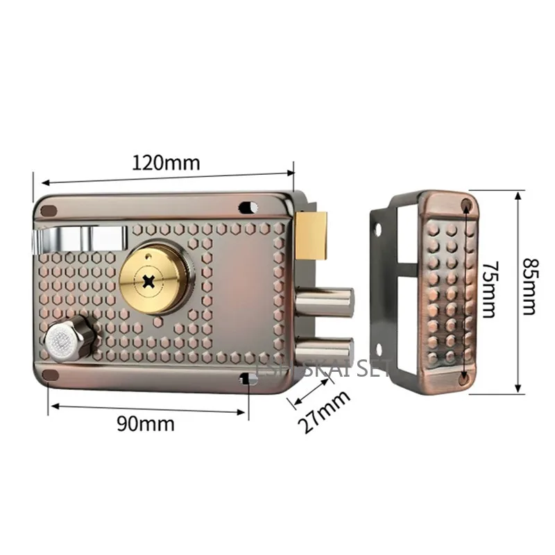 

Old-fashioned Exterior Door Security Lock General-purpose Household Security Door Locks Furniture Hardware Door Accessory