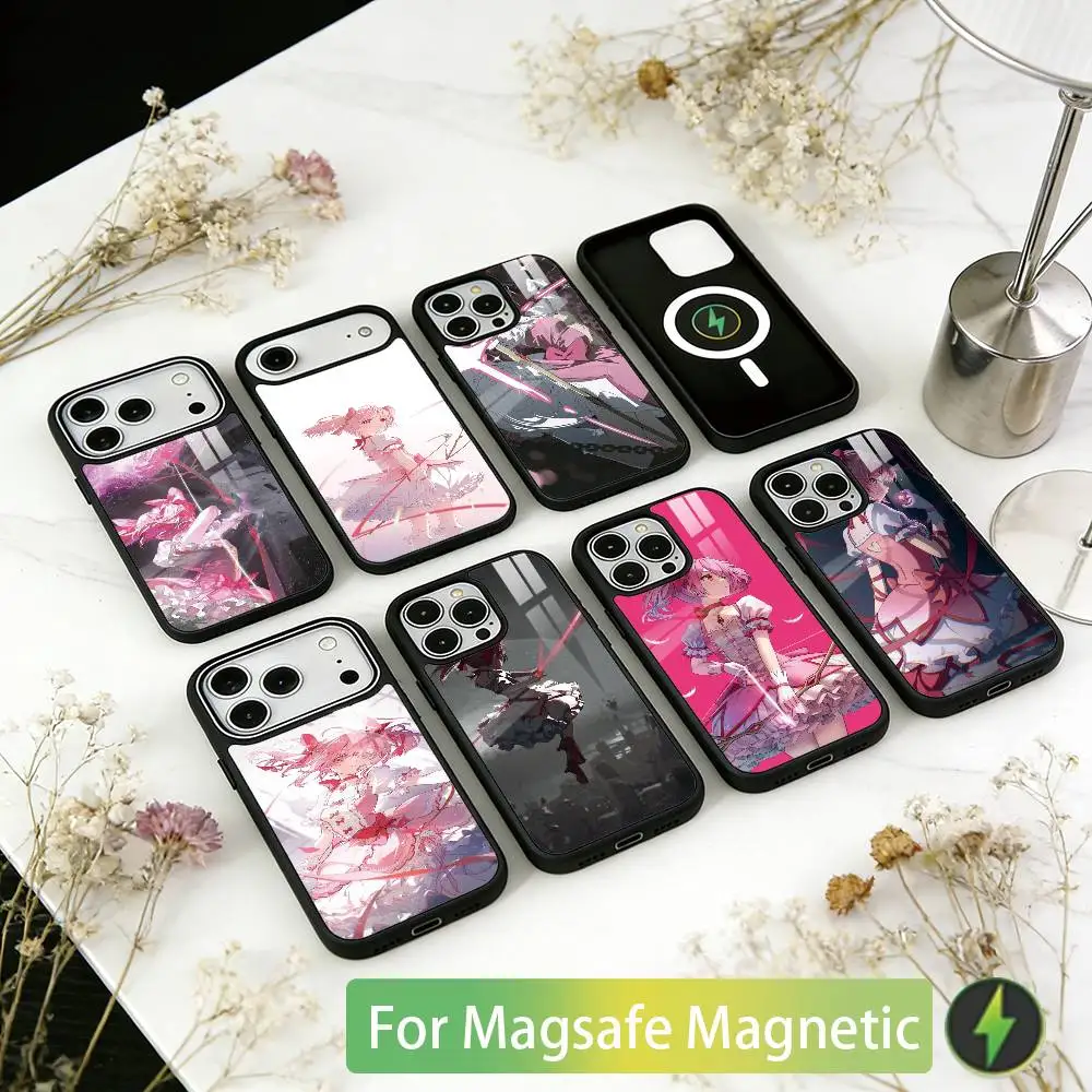

Puella Magi Madoka Magica Phone Case For iPhone17,16,15,14,13,12,11 Plus,Pro Magnetic For Magsafe Wireless Charging