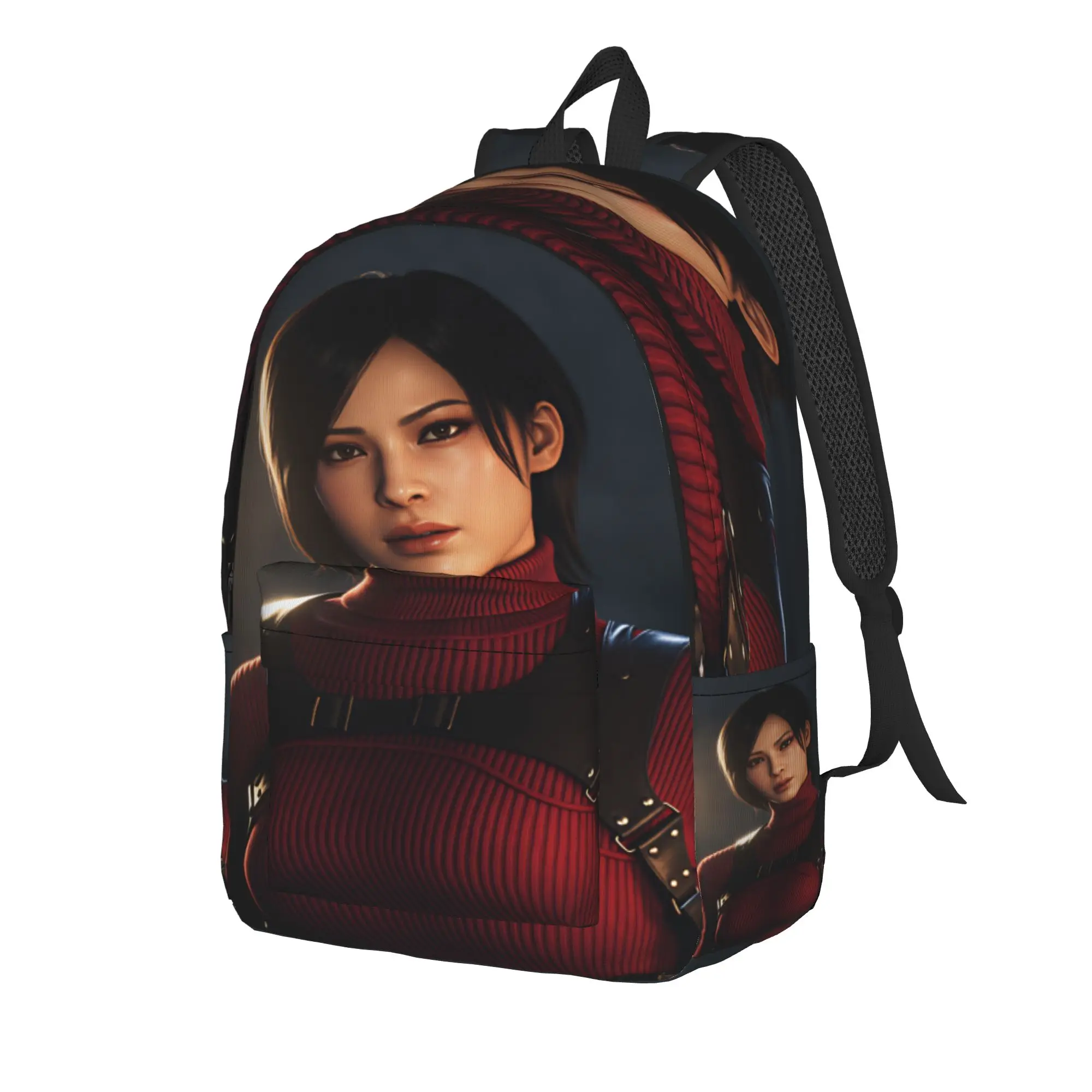 Ada Wong Resident Evil Backpack  Men Polyester Daily Backpacks Lightweight Kawaii High School Bags Rucksack