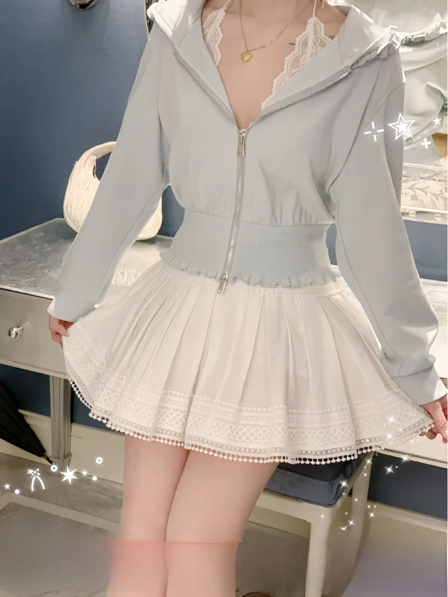 

Юбка с высокой талией и кружевом для женщин, повседневная, из хлопково-льняной смеси, А-силуэт, нежная, омолаживающая, для полных дам