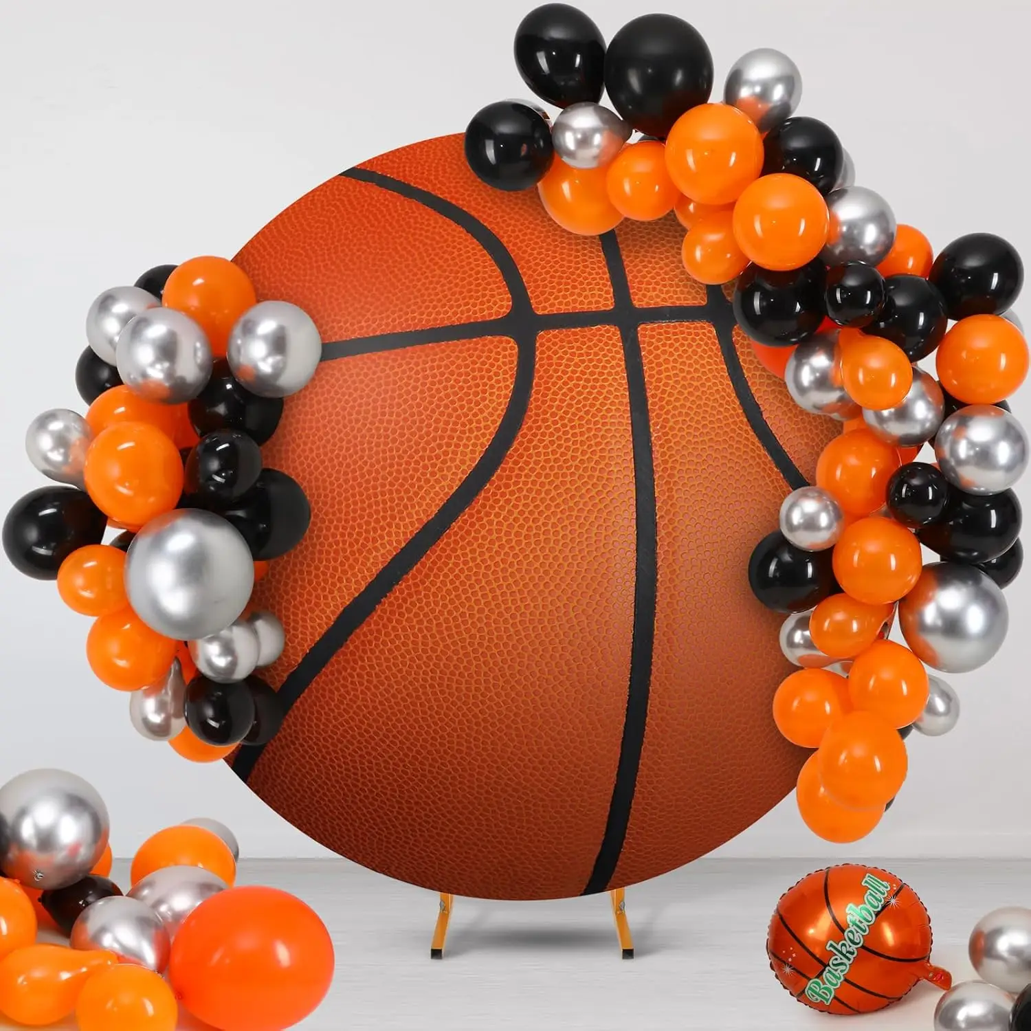 Basketball Round Background Cover Basketball Theme Match Sports Boys 1st Birthday Baby Shower Fan Gift Party Decoration Backdrop