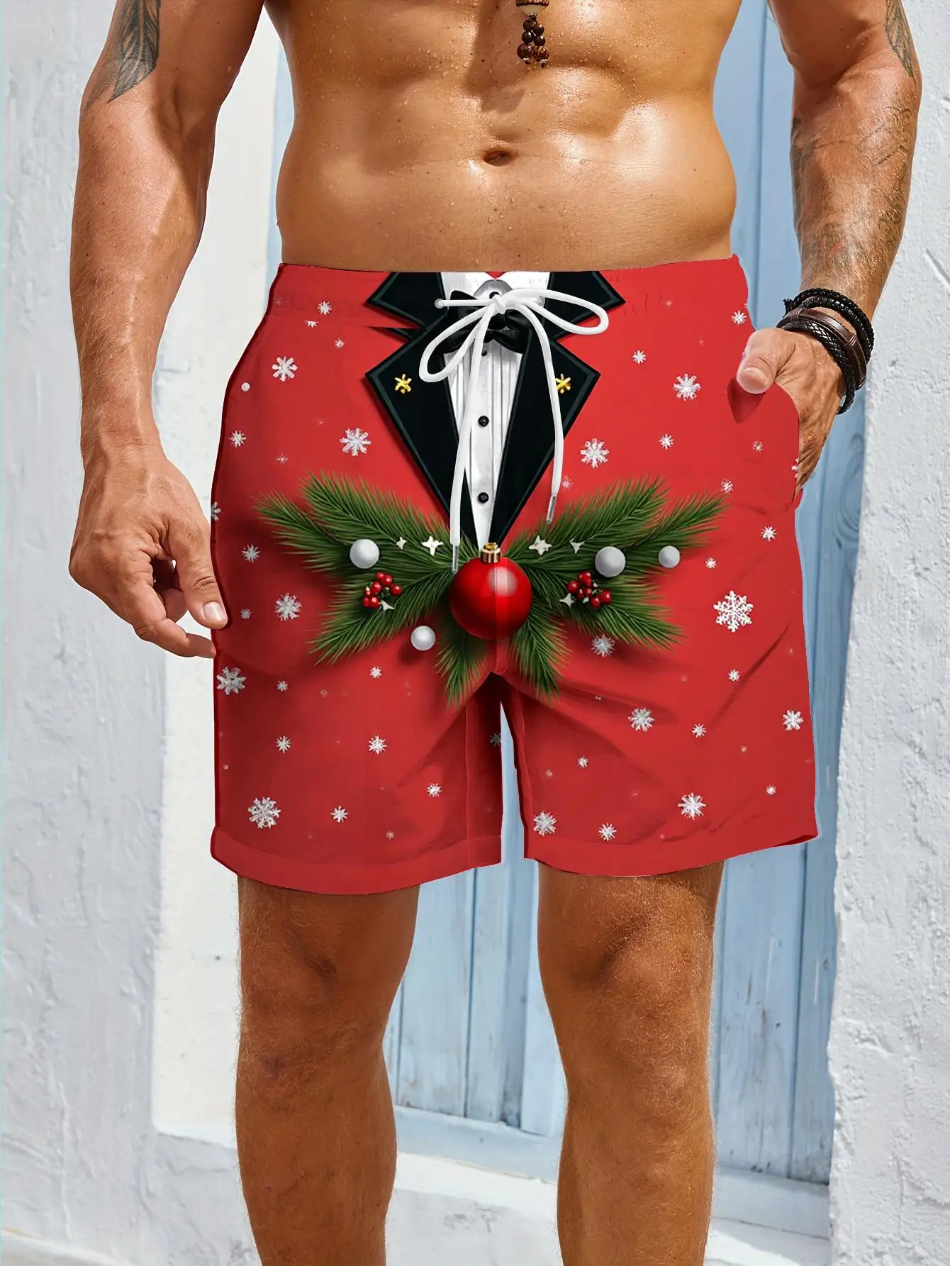 

1pcs Men's Short swim trunks2026 Summer 3D Printed Short sleeve Breathable Quick drying Polyester running