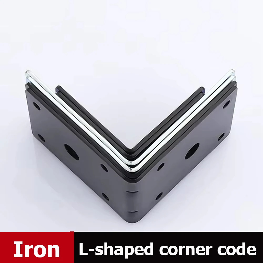 10Pcs L-shape Iron Corner Code Black 90 Degree  Right  Angle 15mm-50mm  Bracket  Fixed  Connector Used  For Board  Shelf Support