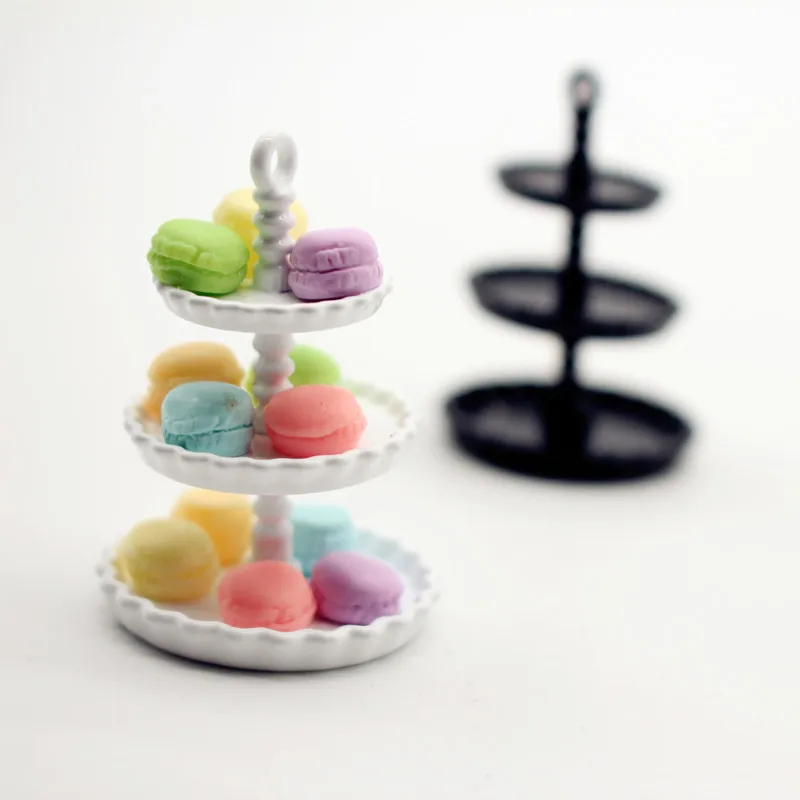 Dollhous Mini Cake Stand Cake Tower Plate Model Kitchen Scene Simulation Miniature Scene Doll Accessories Home Decor Decoration